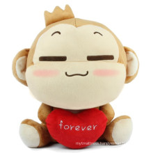 CHStoy custom Stuffed Plush monkey doll Holding Heart plush toy forever monkey toy baby accompany toy Valentine day gift